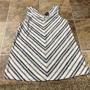 Jones New York Black and White Striped Tank Top